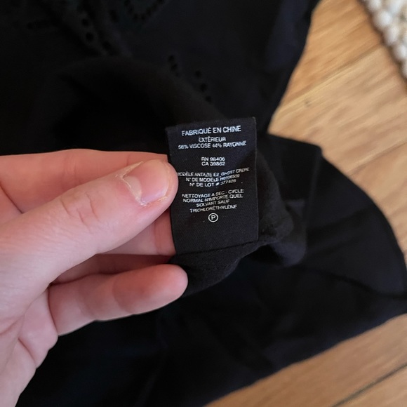 Theory Black Antazie Ghost Crepe Eyelet Blouse - Picture 4 of 6